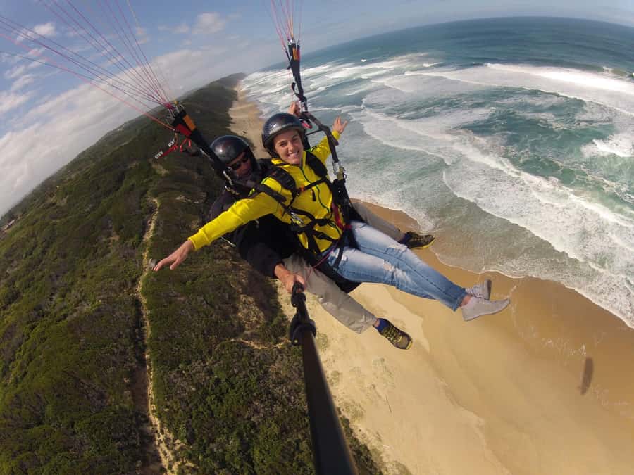 Adventure Tandem Paragliding Flight - Reaching the launch point above the Garden Route