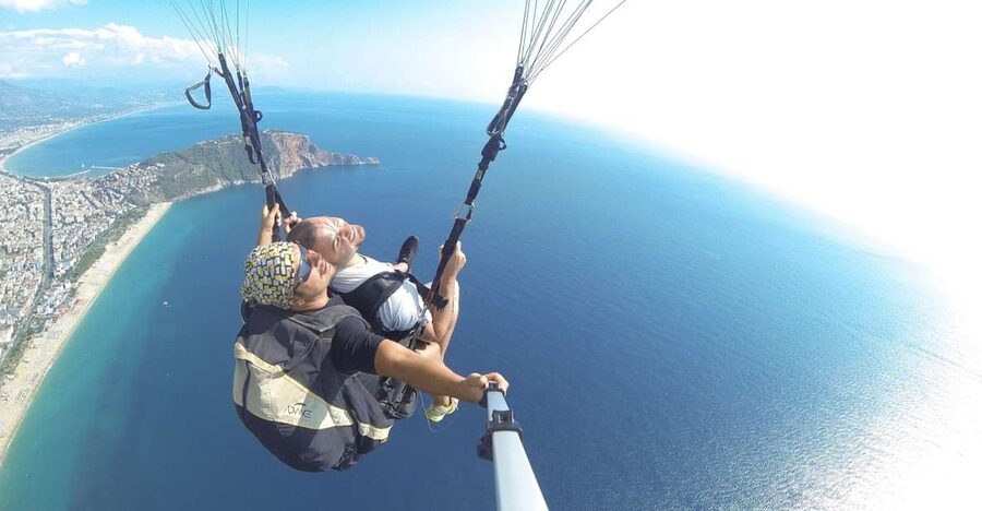 Alanya: Tandem Paragliding Experience Over Cleopatra Beach - From Alanya to the 800-meter take-off point