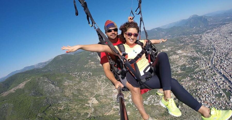 Antalya: Tandem Paragliding Experience with Transfer - Taking Off Above Alanya and Cleopatra Beach