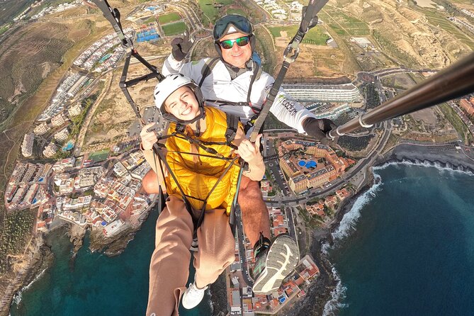 BRONZE tandem paragliding flight in South Tenerife, free pick up - From Costa Adeje to the hillside launch site