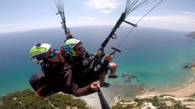 Corfu: Paragliding Tandem Flight Above Pelekas Town