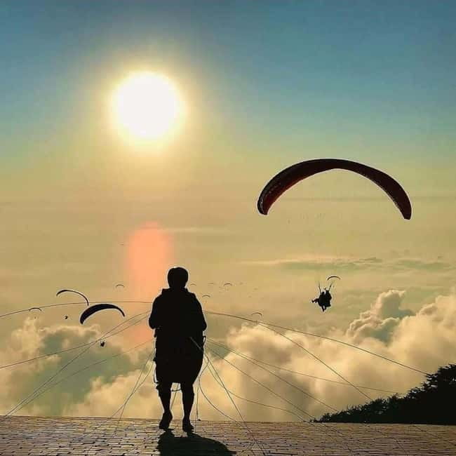 Fethiye: Fly and Dive, Paragliding and Scuba Diving Combined, Transfer Included - Riding up Babadağ to the launch area