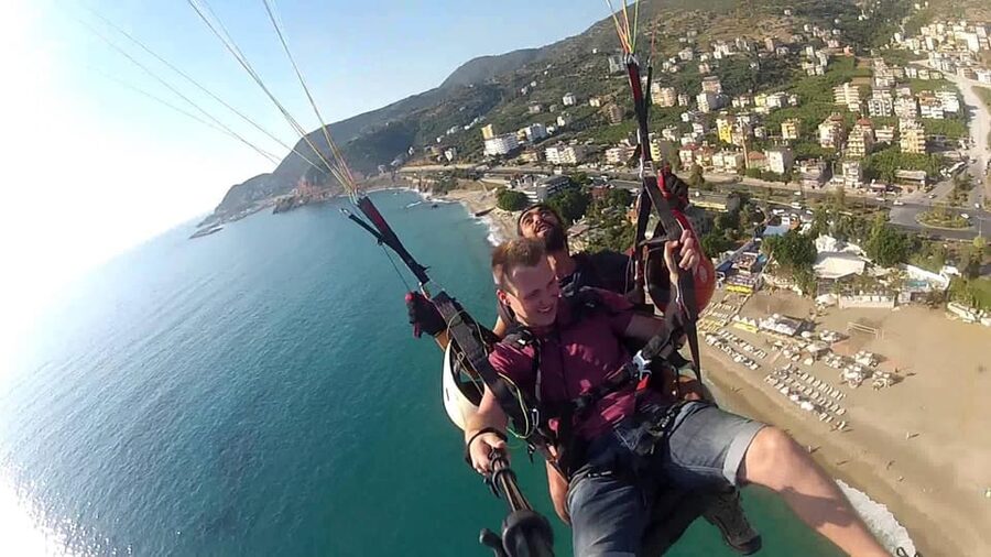 From Antalya, Belek, Side Alanya Paragliding Experience - What the flight over Alanya feels like