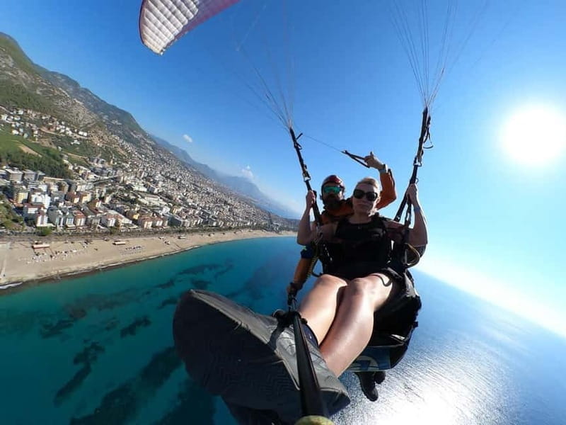 From Antalya Side Paragliding to Alanya with Cable Car Ride - Flying Above Cleopatra’s Bay