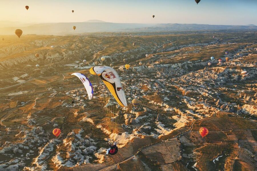 From Urgüp/Göreme: Cappadocia Tandem Paragliding & Transfer - The safety briefing and equipment
