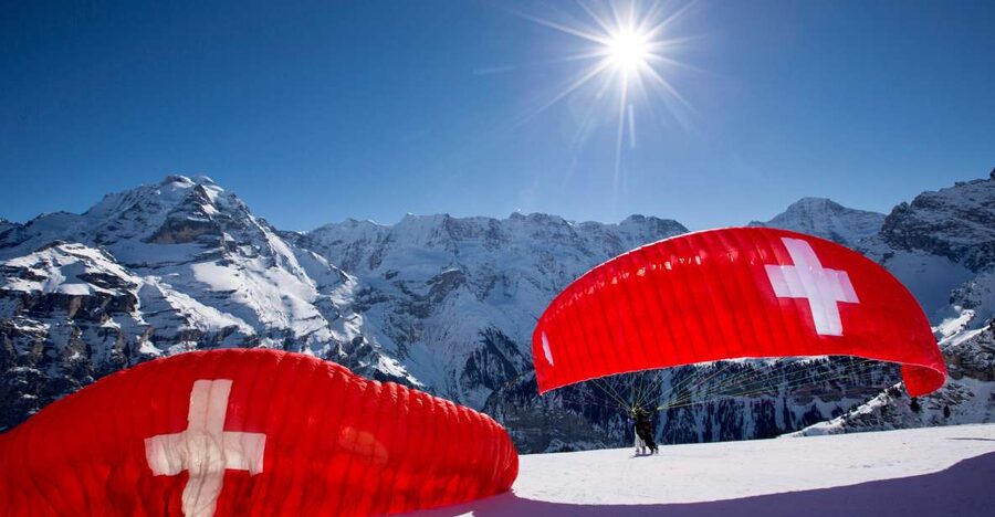 Interlaken: Paragliding Tandem High Flight - Taking off at 1,350 meters