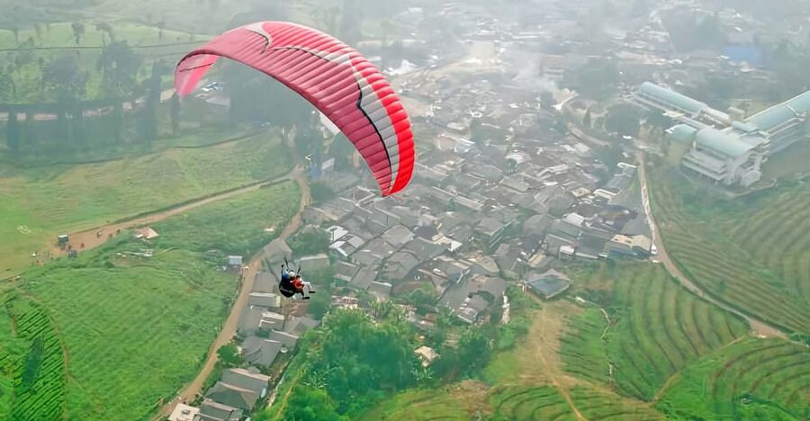 Jakarta: Paragliding on Top Mountain & Tea Plantation - A private day with useful door-to-door support