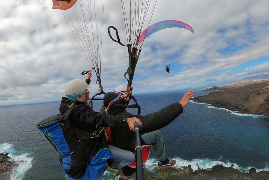 Lanzarote: Tandem Paragliding over Volcanoes & the Atlantic - Who will enjoy this Lanzarote flight most?