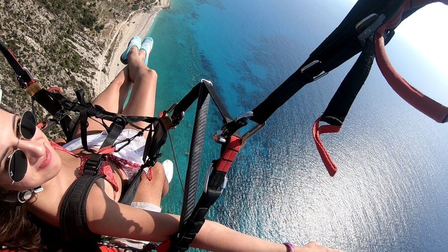 Lefkada paragliding tandem flighs/ Kathisma beach - Practical planning at Kathisma Beach