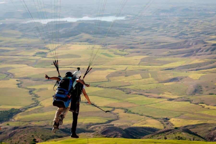 Marrakech: Paragliding over Agafay Desert & Atlas Mnt Views - Getting ready for your tandem flight