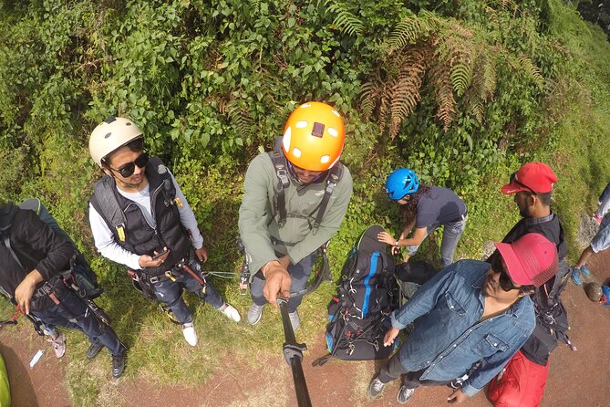 Paragliding - Returning from the landing point