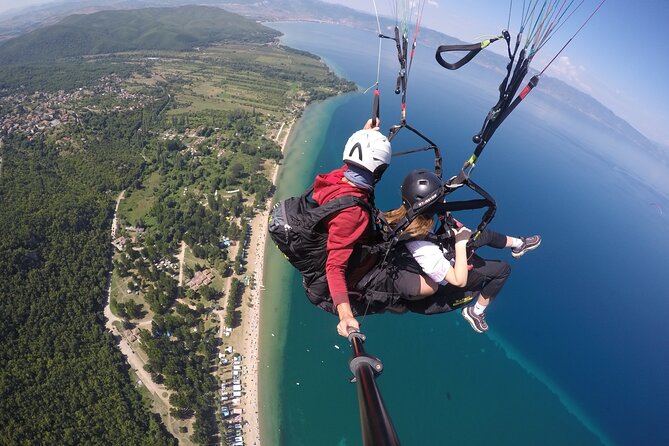 Paragliding Above Lake Ohrid in North Macedonia - Landing beside Lake Ohrid