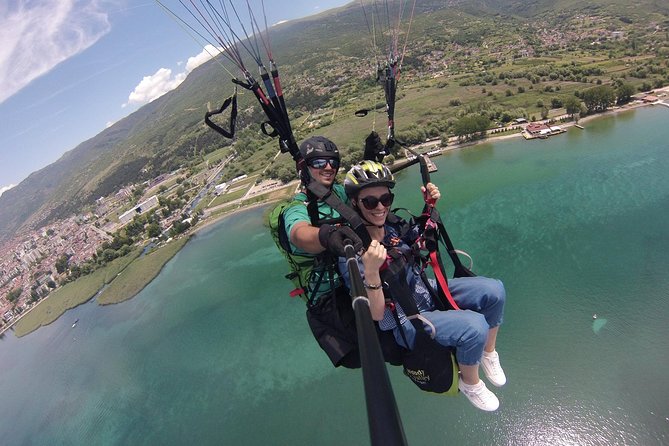 Paragliding above Ohrid - Lake Ohrid opens below you