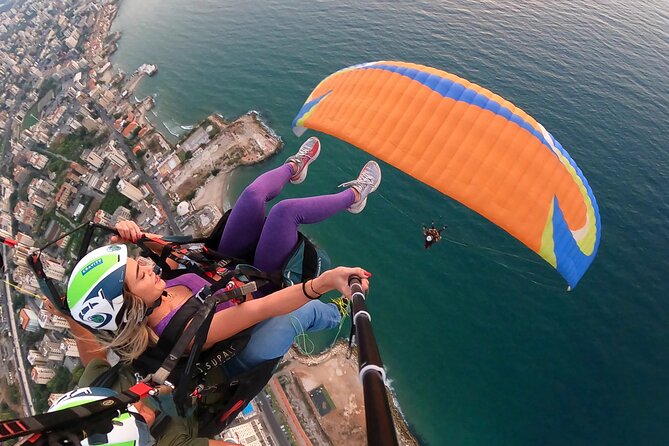 Paragliding activity in Lebanon - Cruising over the Mediterranean