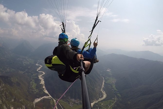 Paragliding Bovec - Mangart and the Soča Valley Below