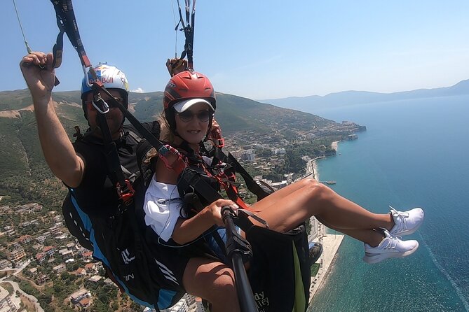 Paragliding Fly Tandem Vlora - Taking off above Vlora
