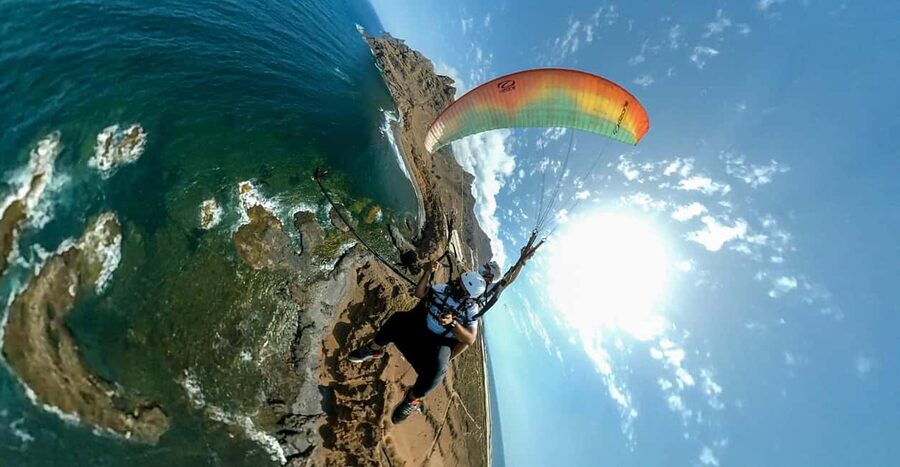Paragliding in Puerto de la Cruz - Puerto de la Cruz from a paraglider