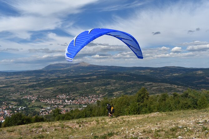 Paragliding Tandem Flight Experience in Sokobanja - Rtanj Mountain on the horizon