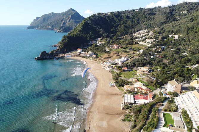 Paragliding Tandem Flight in Corfu - When paragliding becomes a paramotor flight
