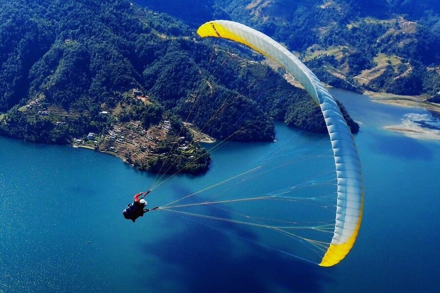 Pokhara: Paragliding Adventure with Photos and Video - The first few steps into the air