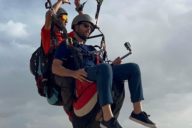 Sunset Paragliding in Agafay – Tandem Flight from Marrakech” - Getting ready for a tandem paraglide