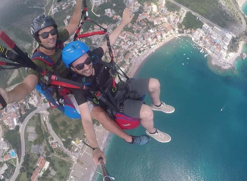 Tandem Paragliding in Budva with Expert Pilots/All-inclusive - The view over Budva, Bečići, and the Adriatic