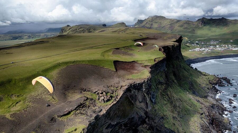Vík: Paragliding Tandem Flight - Taking Off Over the South Coast